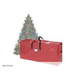 Elf Stor Premium Red Rolling Christmas Tree Storage Duffle Bag for 9 Ft Tree